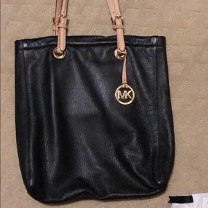 Michael Kors large black leather tote